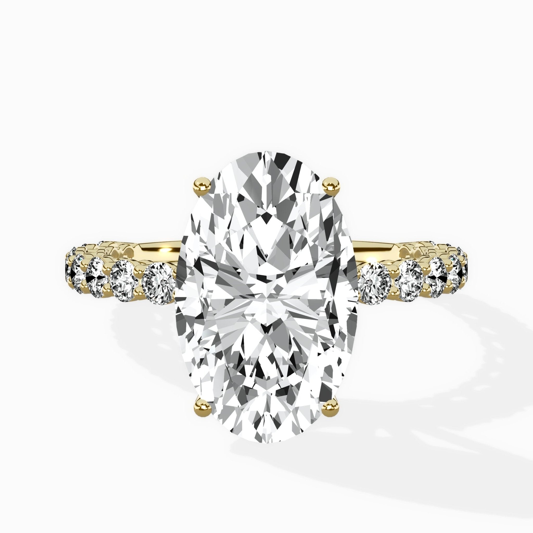 Pave Eternity Band Hidden Halo Ring Engagement Ring - The Better Diamonds