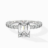 Pave Eternity Band Hidden Halo Ring Engagement Ring - The Better Diamonds