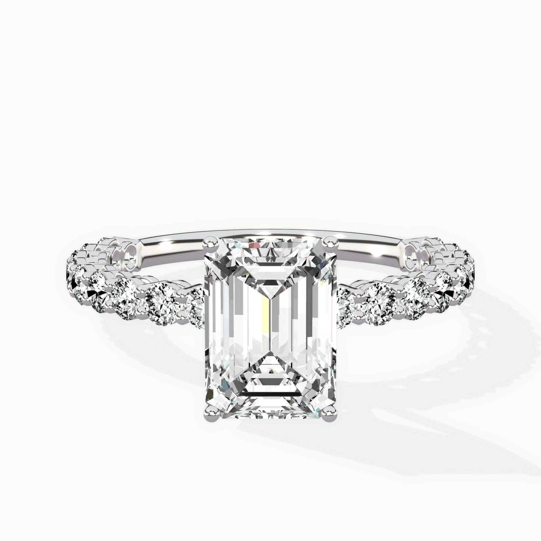 Pave Eternity Band Hidden Halo Ring Engagement Ring - The Better Diamonds