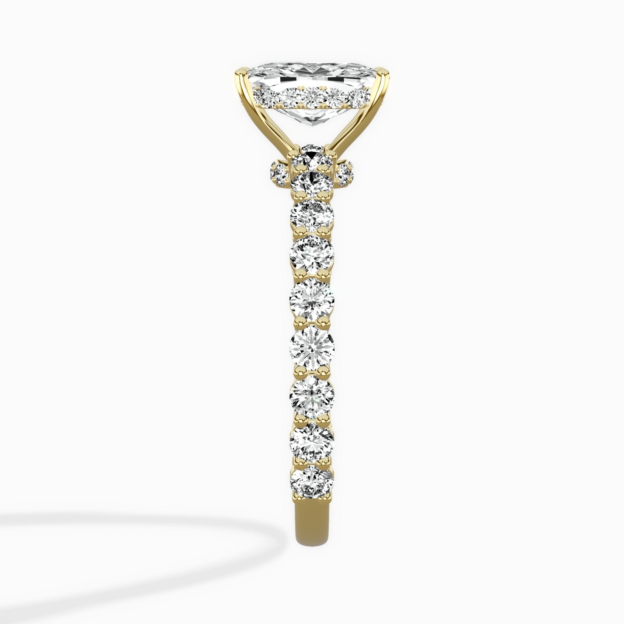 Pave Eternity Band Hidden Halo Ring Engagement Ring - The Better Diamonds