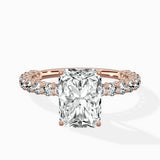 Pave Eternity Band Hidden Halo Ring Engagement Ring - The Better Diamonds