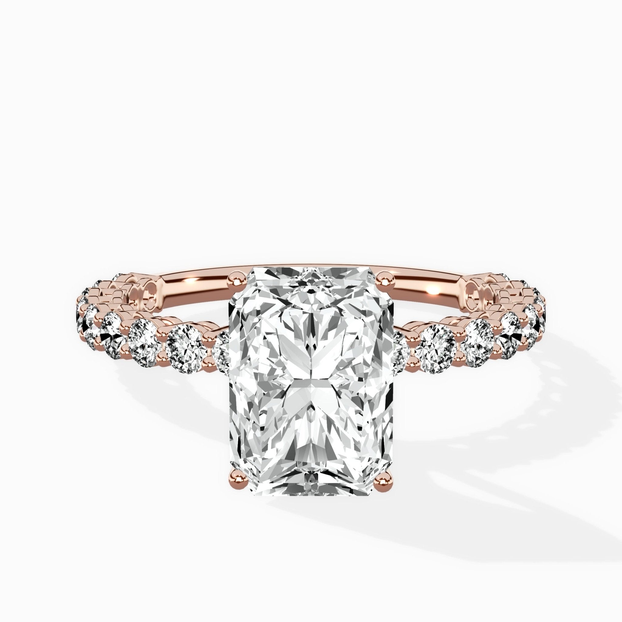 Pave Eternity Band Hidden Halo Ring Engagement Ring - The Better Diamonds