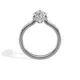 Pave Hidden Halo 1.74 ct Pear Engagement Ring in White Gold - The Better Diamonds