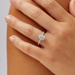 Pave Hidden Halo 1.74 ct Pear Engagement Ring in White Gold - The Better Diamonds