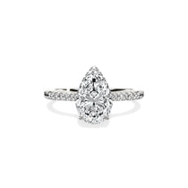 Pave Hidden Halo 1.74 ct Pear Engagement Ring in White Gold - The Better Diamonds