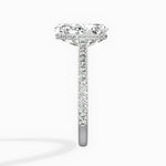 Pave Hidden Halo 1.74 ct Pear Engagement Ring in White Gold - The Better Diamonds