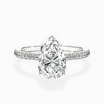 Pave Hidden Halo 1.74 ct Pear Engagement Ring in White Gold - The Better Diamonds