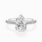 Pave Hidden Halo 1.74 ct Pear Lab Grown Diamond Engagement Ring in 14K White Gold - The Better Diamonds