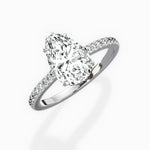Pave Hidden Halo 1.74 ct Pear Lab Grown Diamond Engagement Ring in 14K White Gold - The Better Diamonds