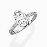 Pave Hidden Halo 1.74 ct Pear Lab Grown Diamond Engagement Ring in 14K White Gold - The Better Diamonds
