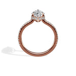 Pave Hidden Halo 2.11 ct Pear Engagement Ring in Rose Gold - The Better Diamonds