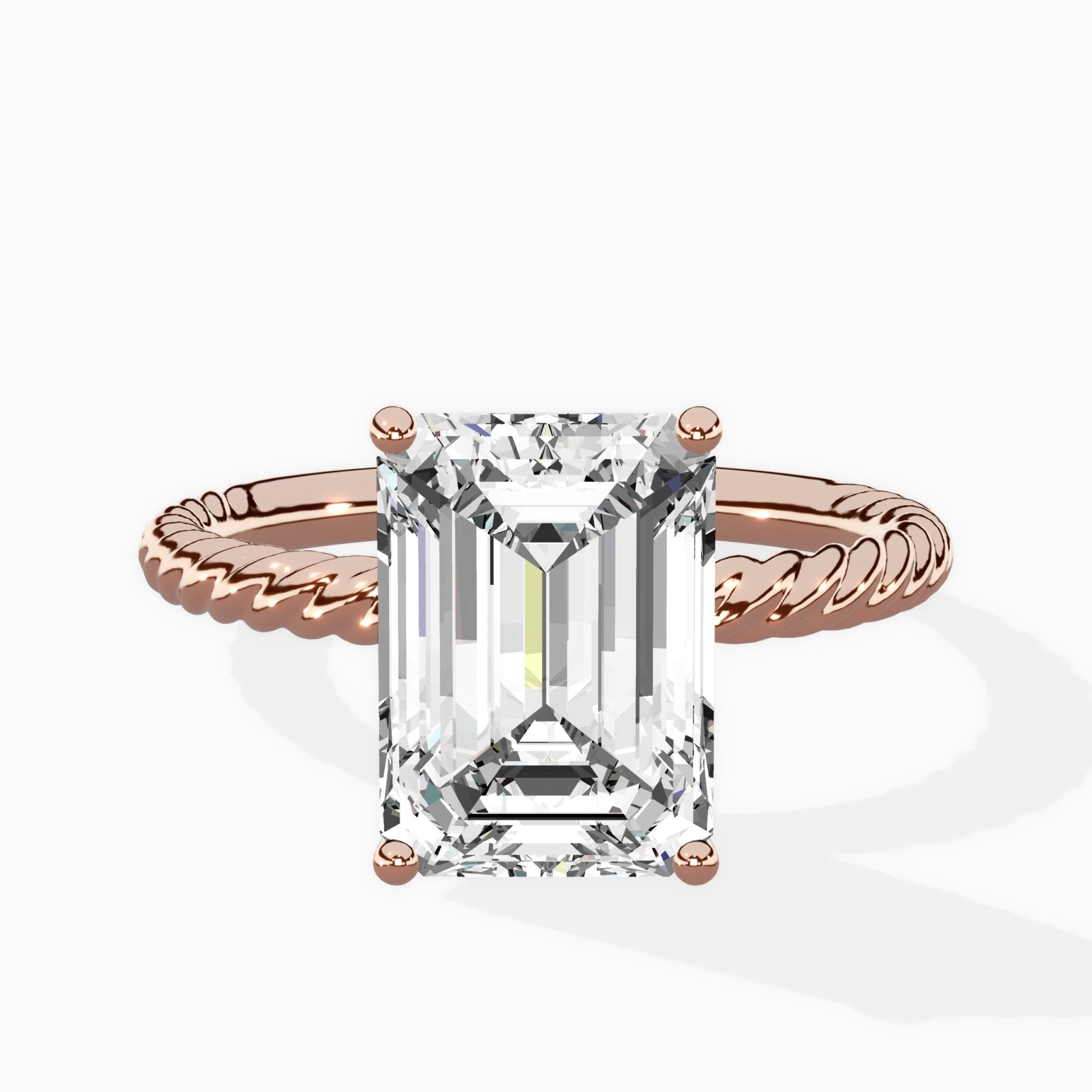Petite Pave Band Solitaire Ring Engagement Ring - The Better Diamonds