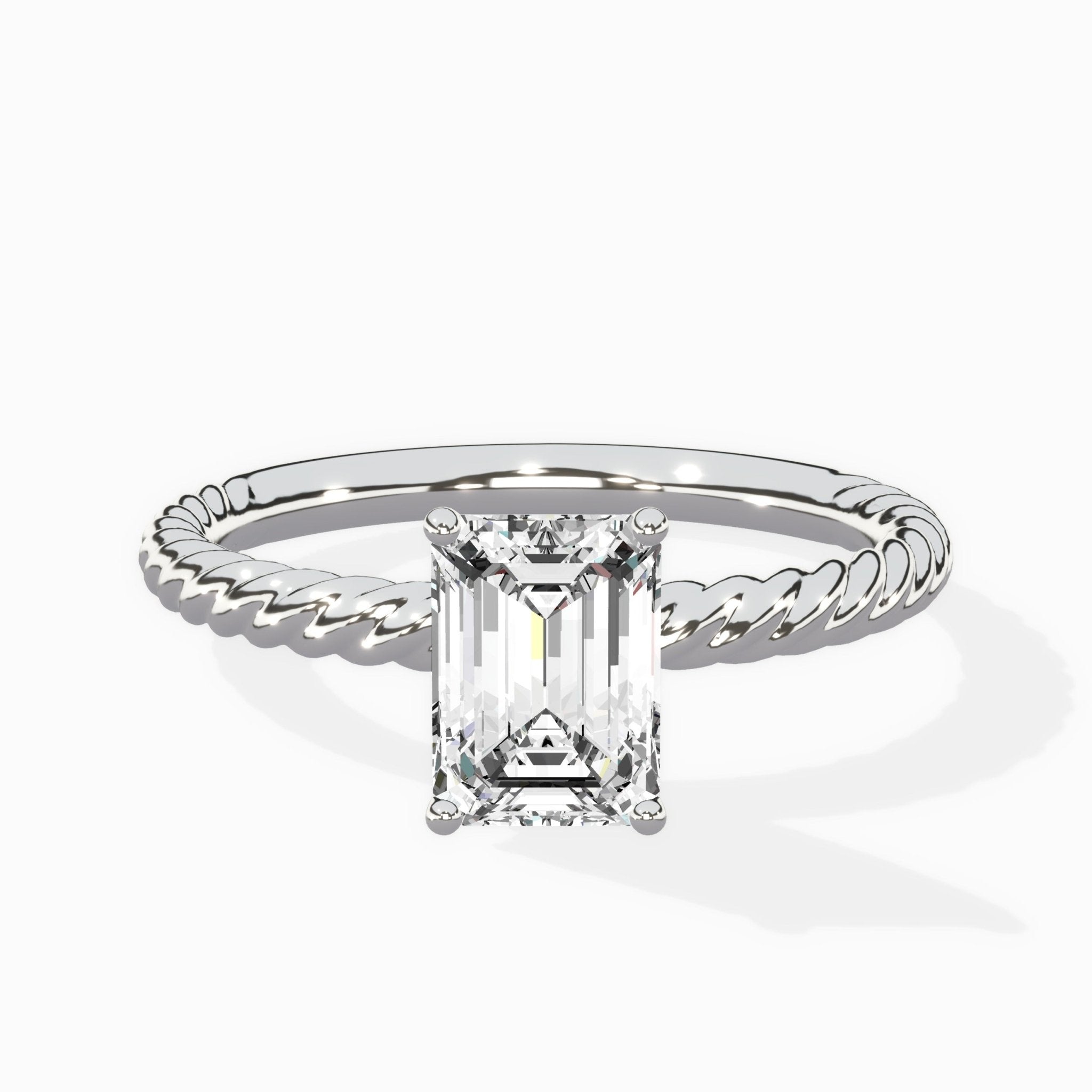 Petite Pave Band Solitaire Ring Engagement Ring - The Better Diamonds