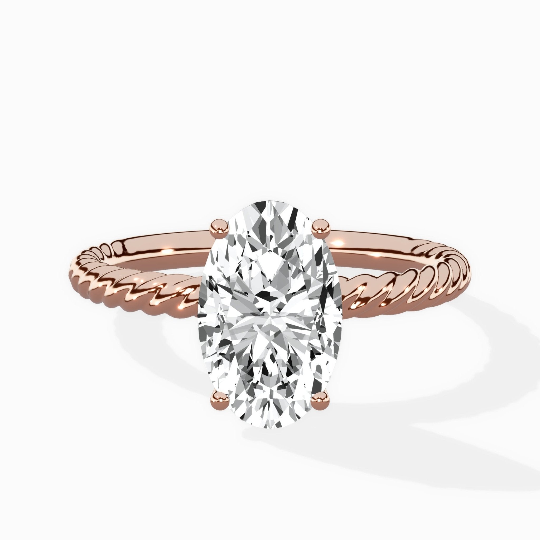 Petite Pave Band Solitaire Ring Engagement Ring - The Better Diamonds