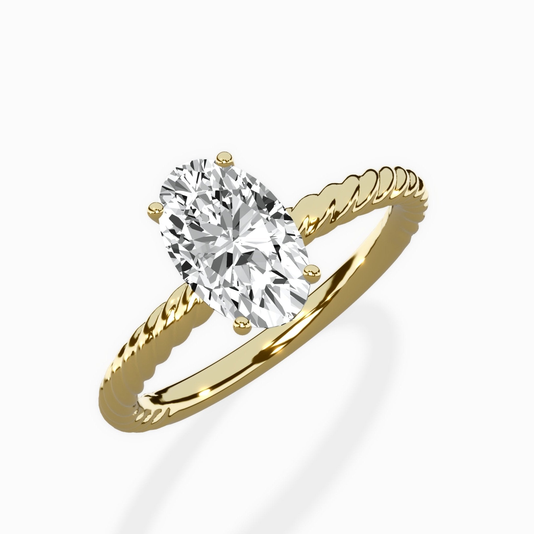Petite Pave Band Solitaire Ring Engagement Ring - The Better Diamonds