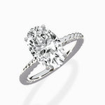 Petite Pave Band Solitaire Ring Engagement Ring - The Better Diamonds