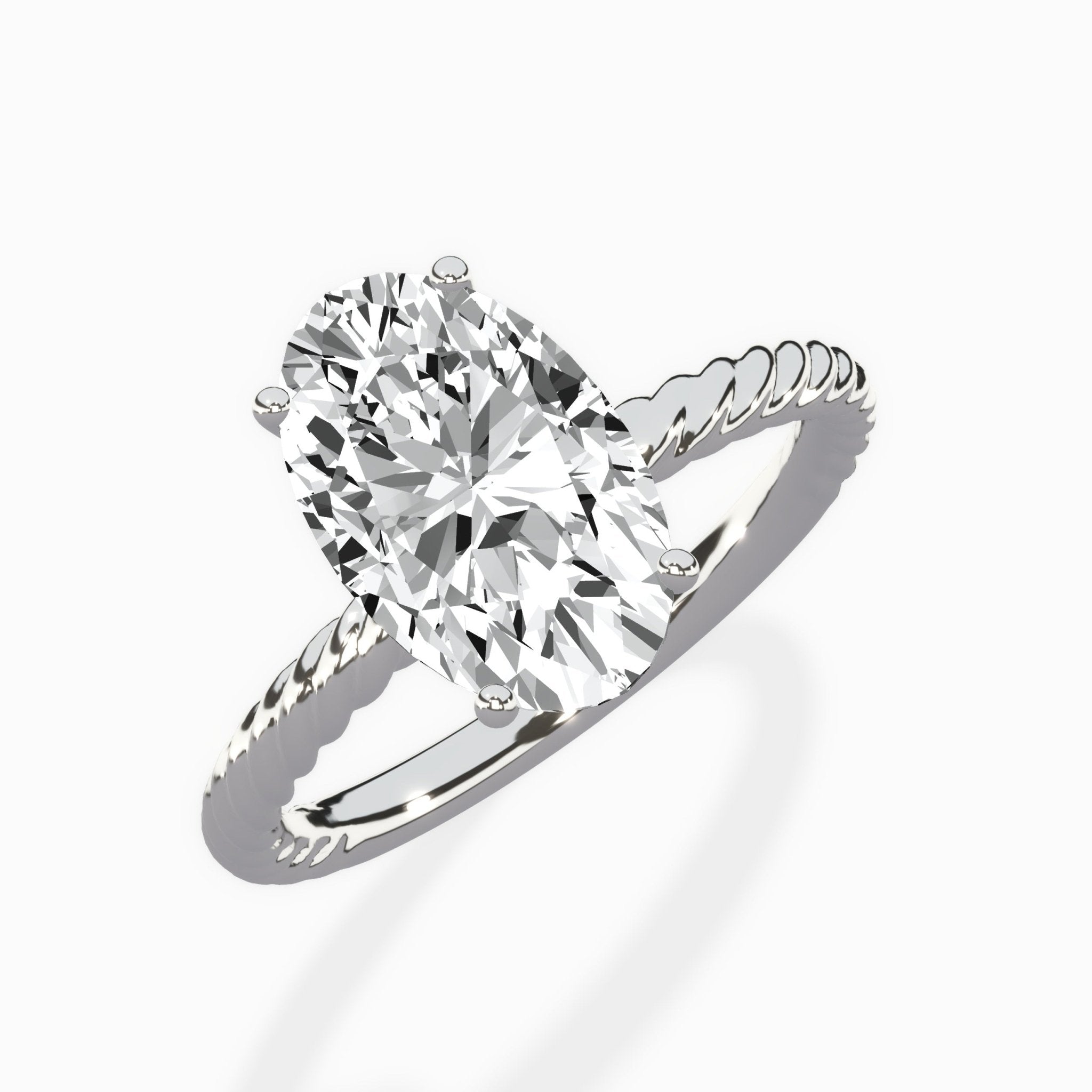 Petite Pave Band Solitaire Ring Engagement Ring - The Better Diamonds