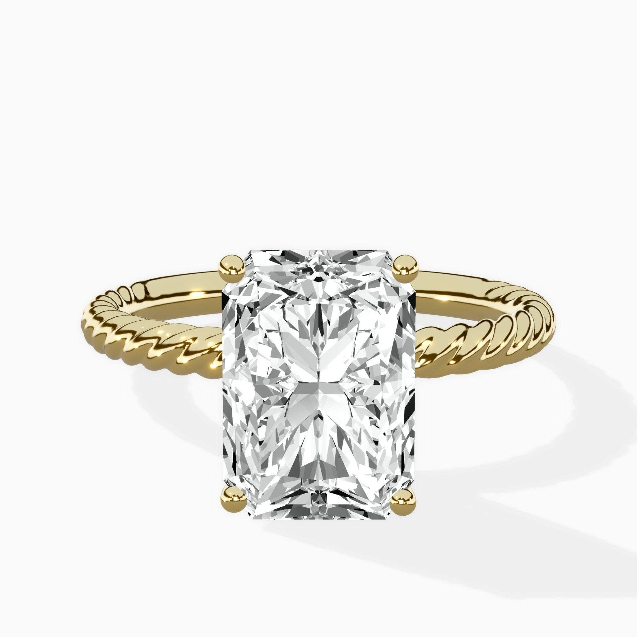 Petite Pave Band Solitaire Ring Engagement Ring - The Better Diamonds
