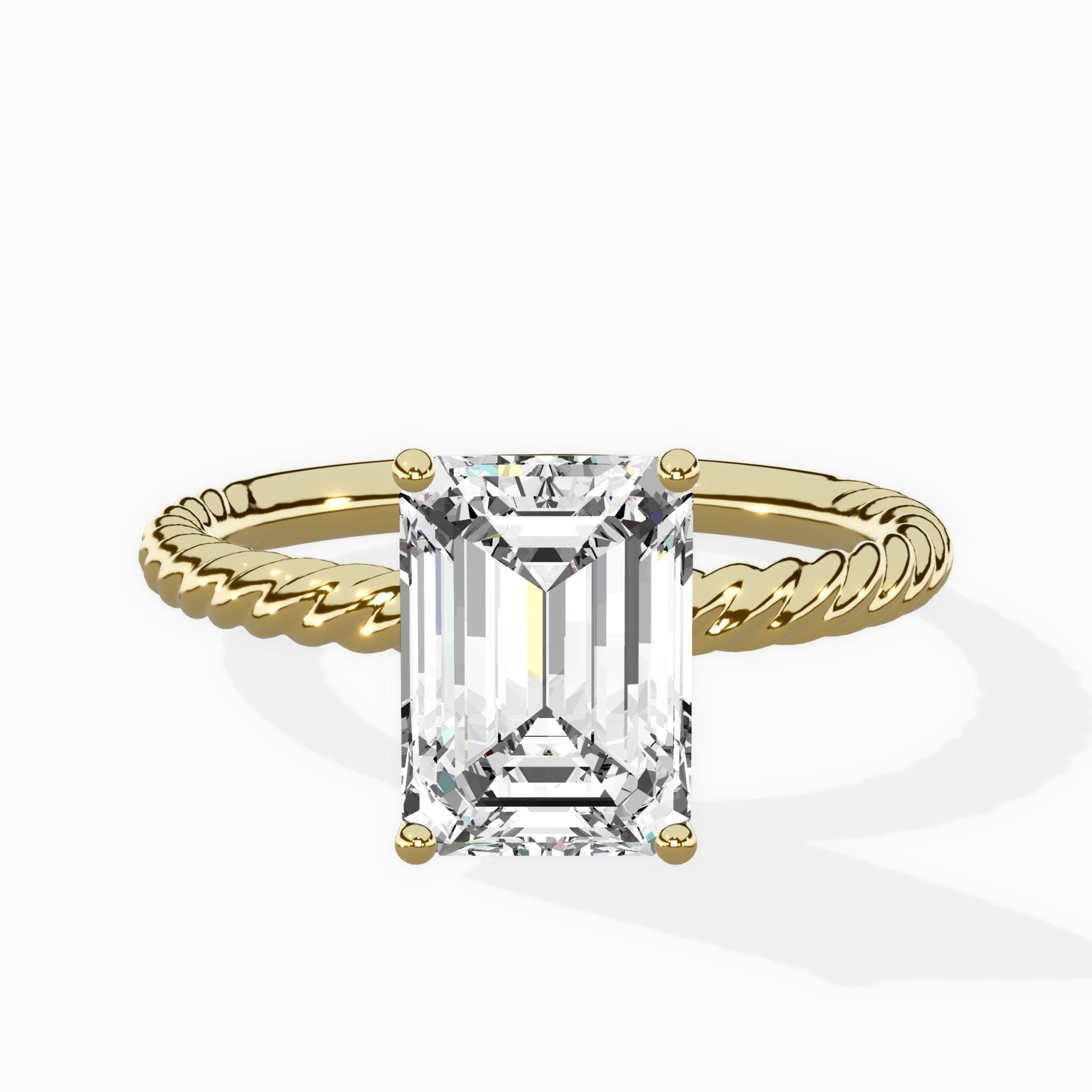 Petite Pave Band Solitaire Ring Engagement Ring - The Better Diamonds