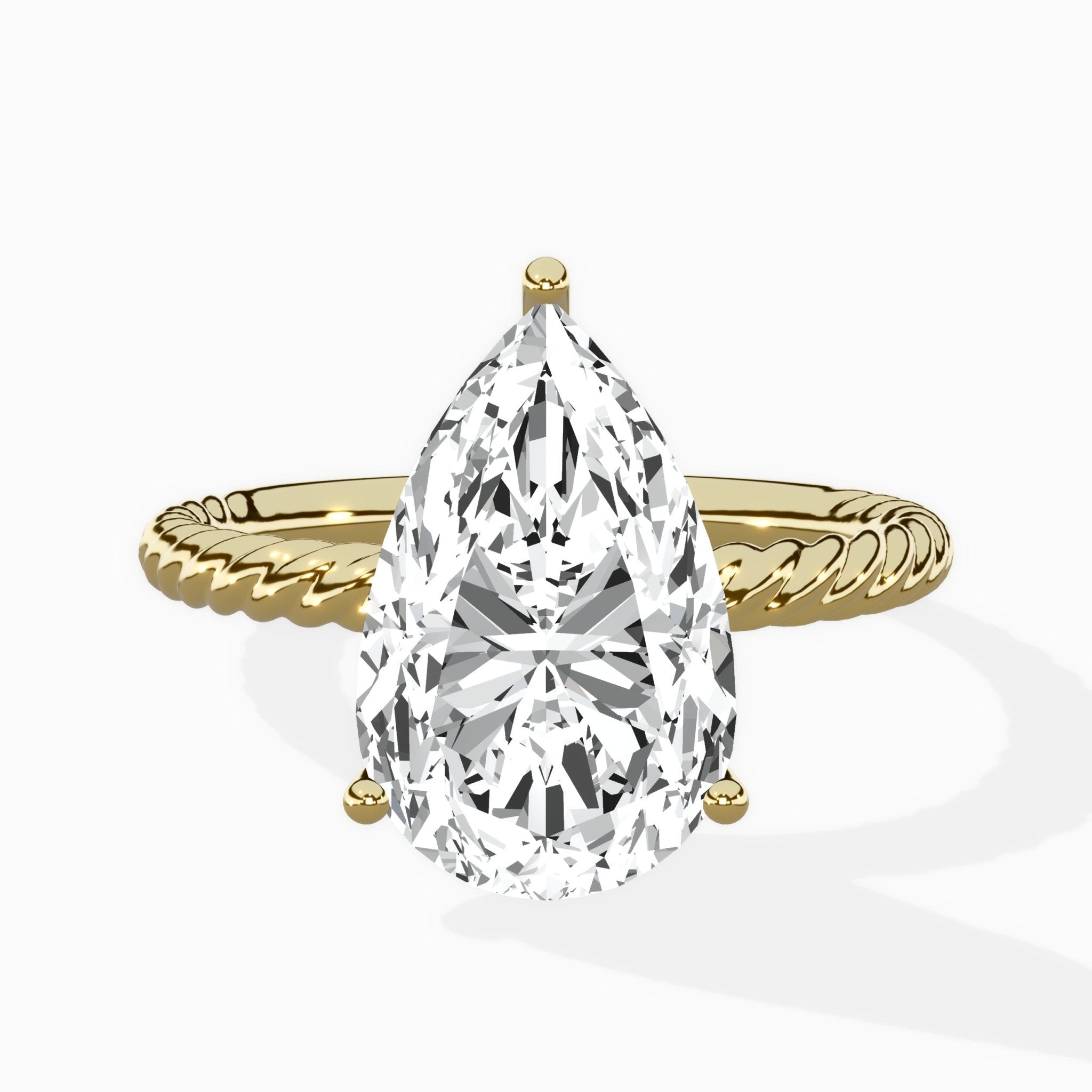 Petite Pave Band Solitaire Ring Engagement Ring - The Better Diamonds