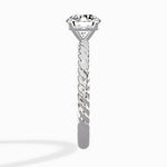 Petite Pave Band Solitaire Ring Engagement Ring - The Better Diamonds