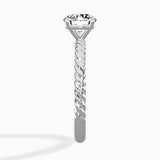 Petite Pave Band Solitaire Ring Engagement Ring - The Better Diamonds