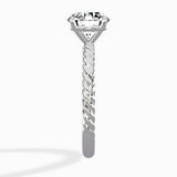 Petite Pave Band Solitaire Ring Engagement Ring - The Better Diamonds