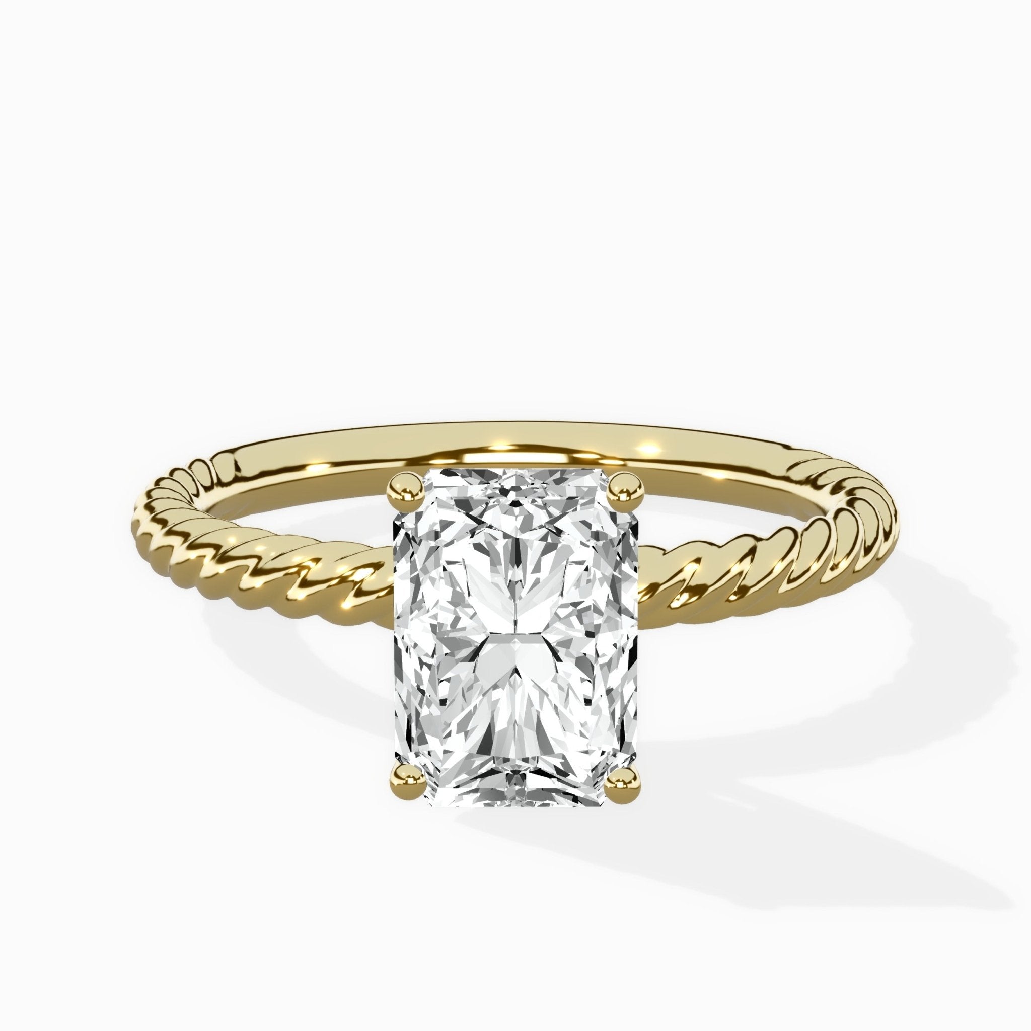 Petite Pave Band Solitaire Ring Engagement Ring - The Better Diamonds