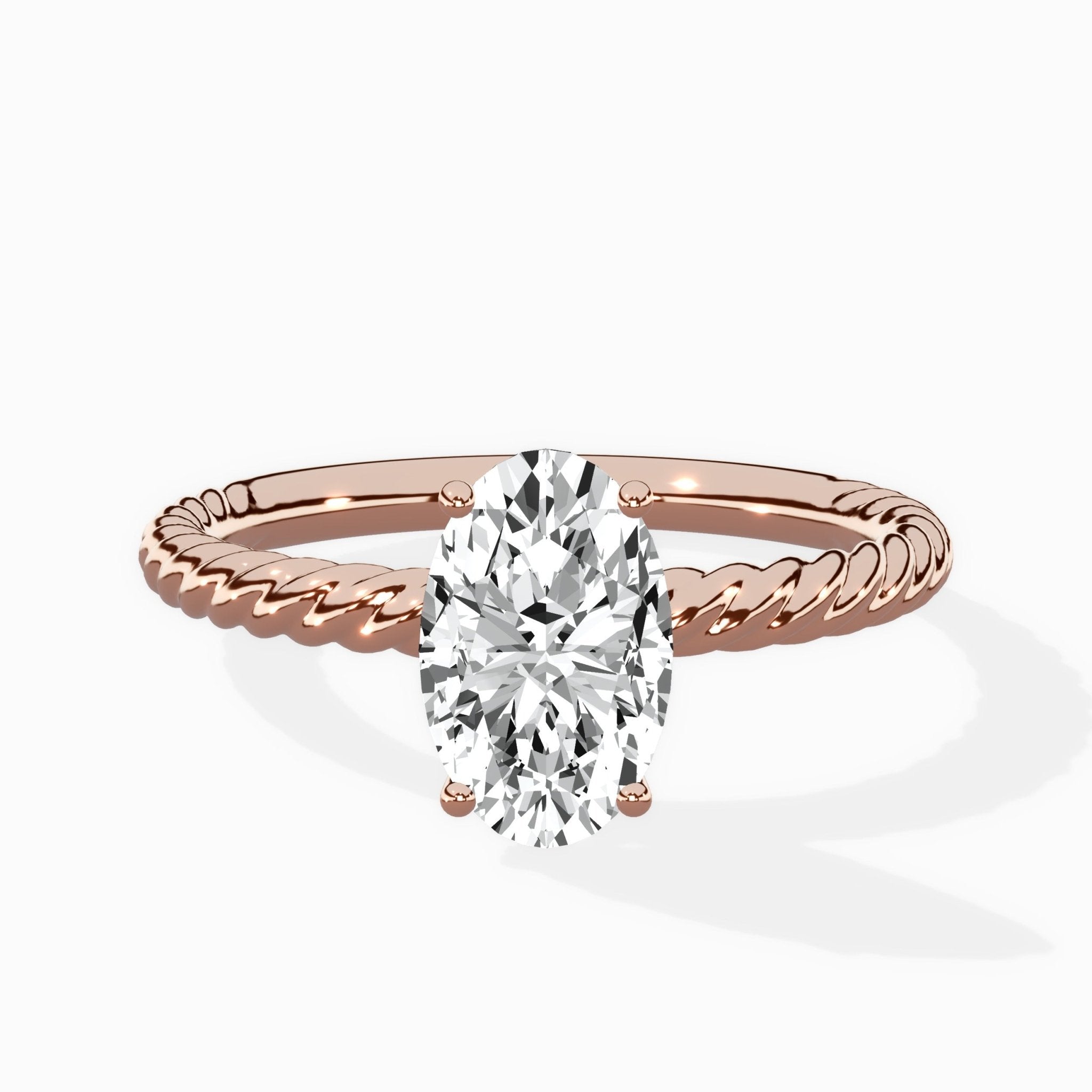 Petite Pave Band Solitaire Ring Engagement Ring - The Better Diamonds