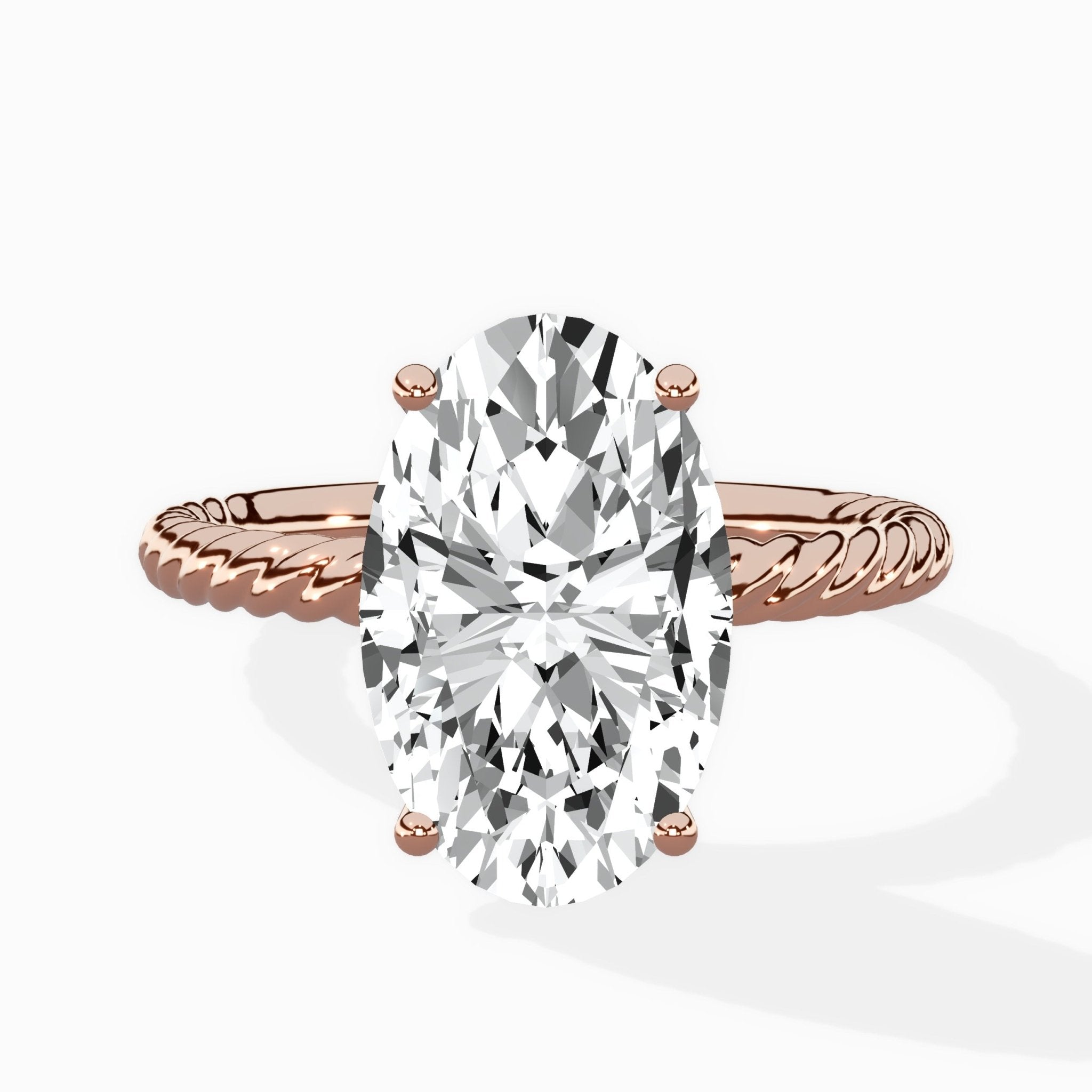 Petite Pave Band Solitaire Ring Engagement Ring - The Better Diamonds