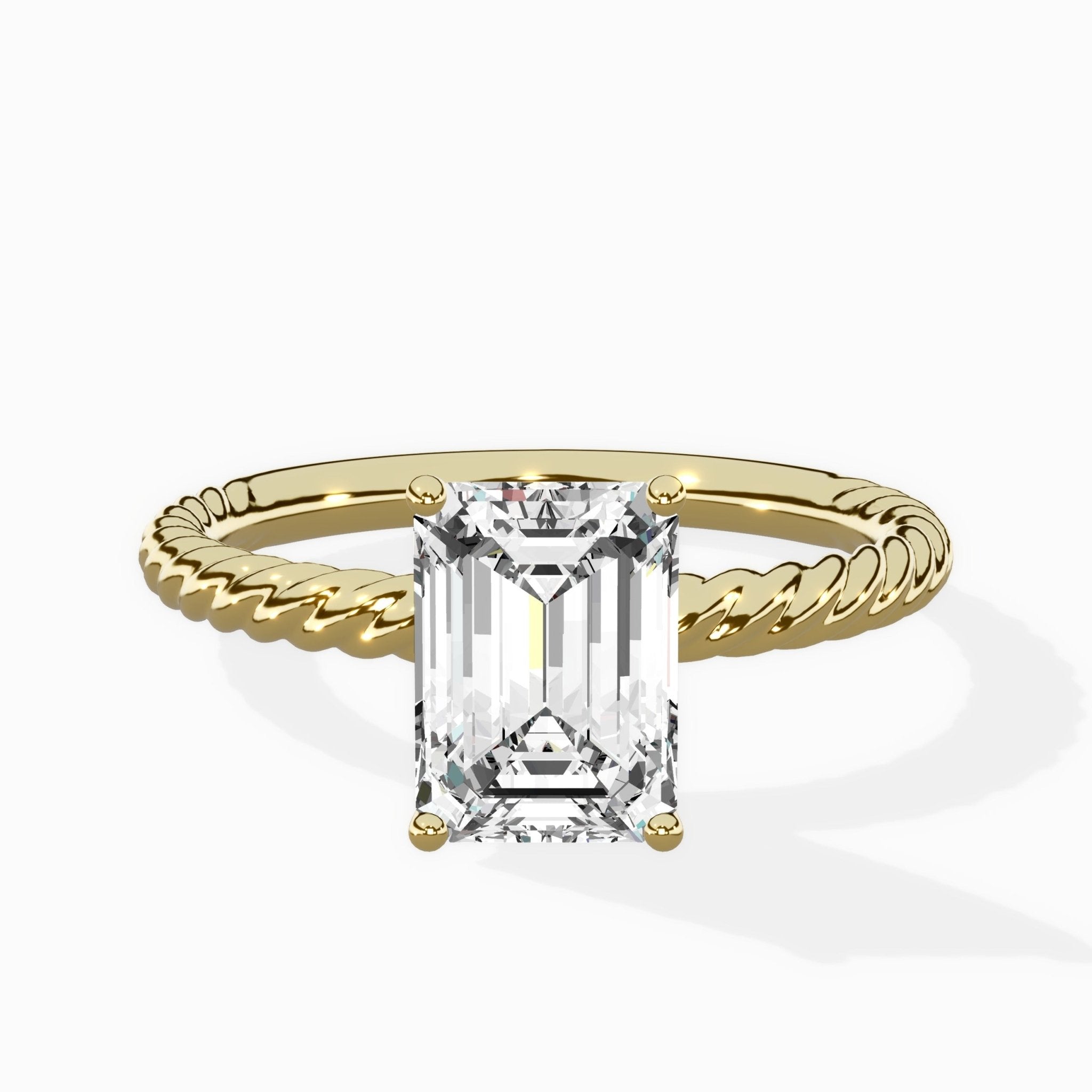 Petite Pave Band Solitaire Ring Engagement Ring - The Better Diamonds