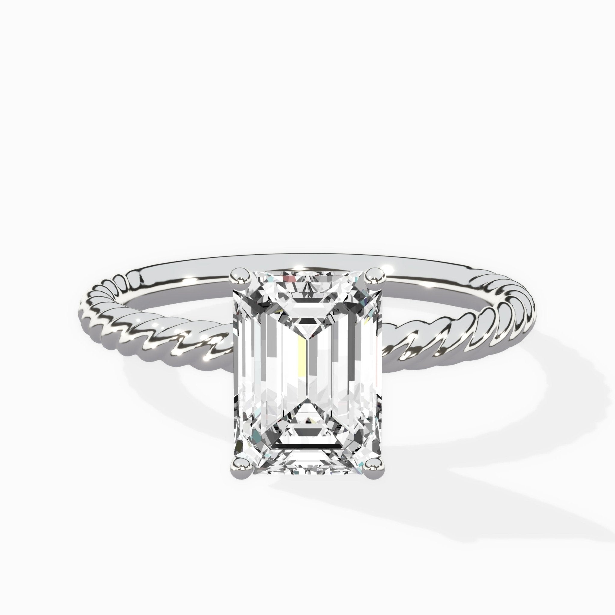 Petite Pave Band Solitaire Ring Engagement Ring - The Better Diamonds