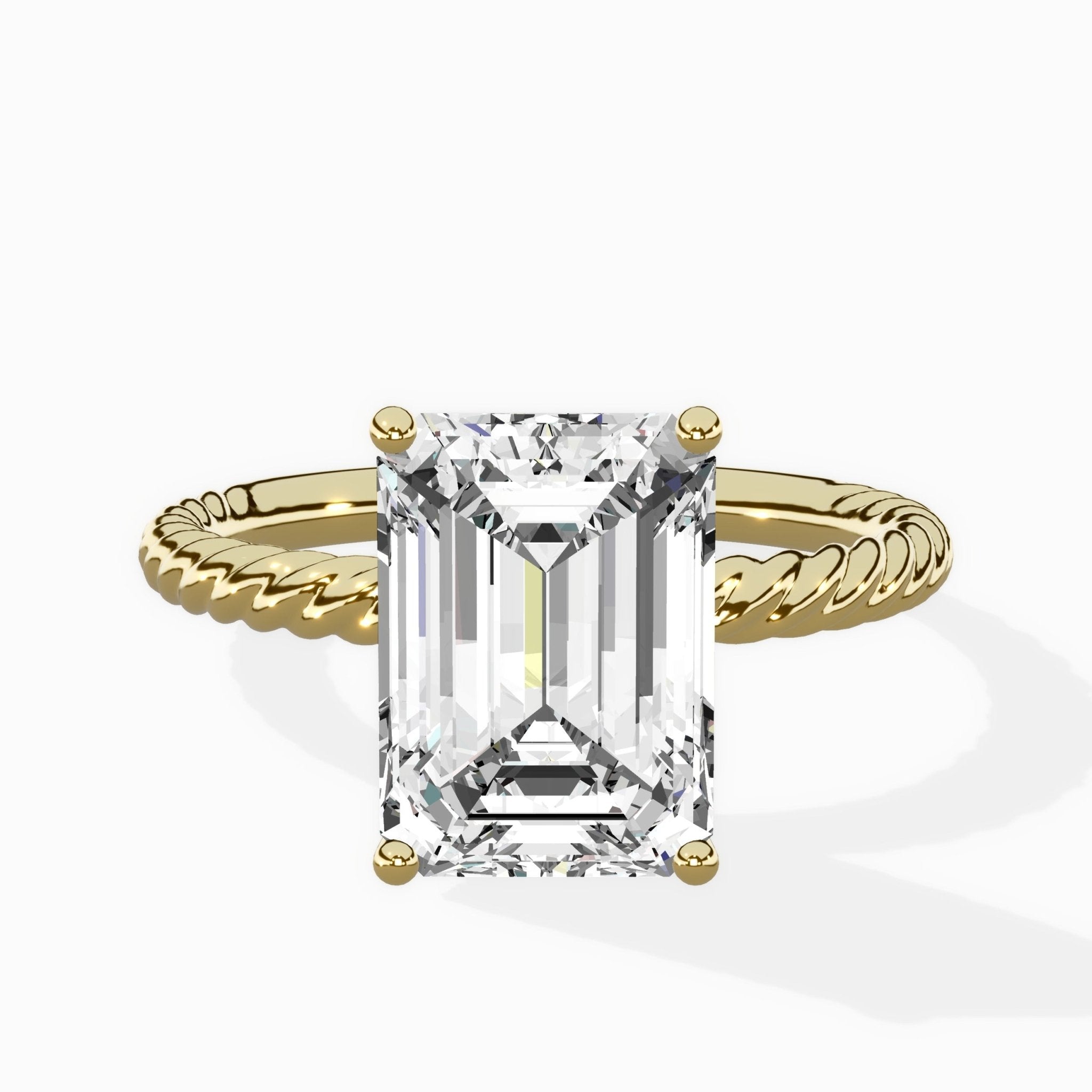 Petite Pave Band Solitaire Ring Engagement Ring - The Better Diamonds