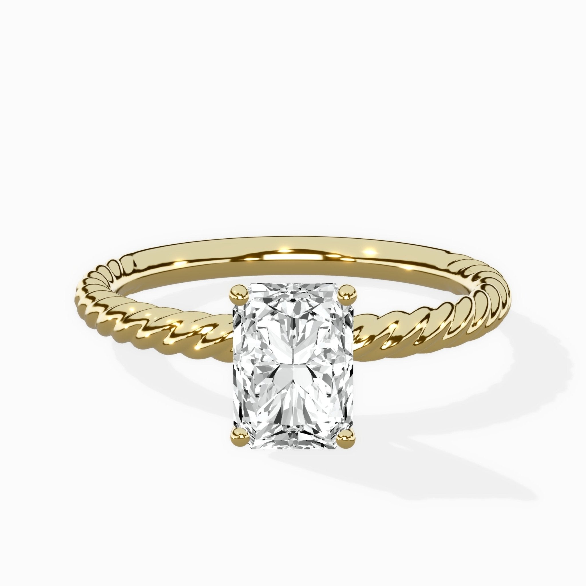 Petite Pave Band Solitaire Ring Engagement Ring - The Better Diamonds