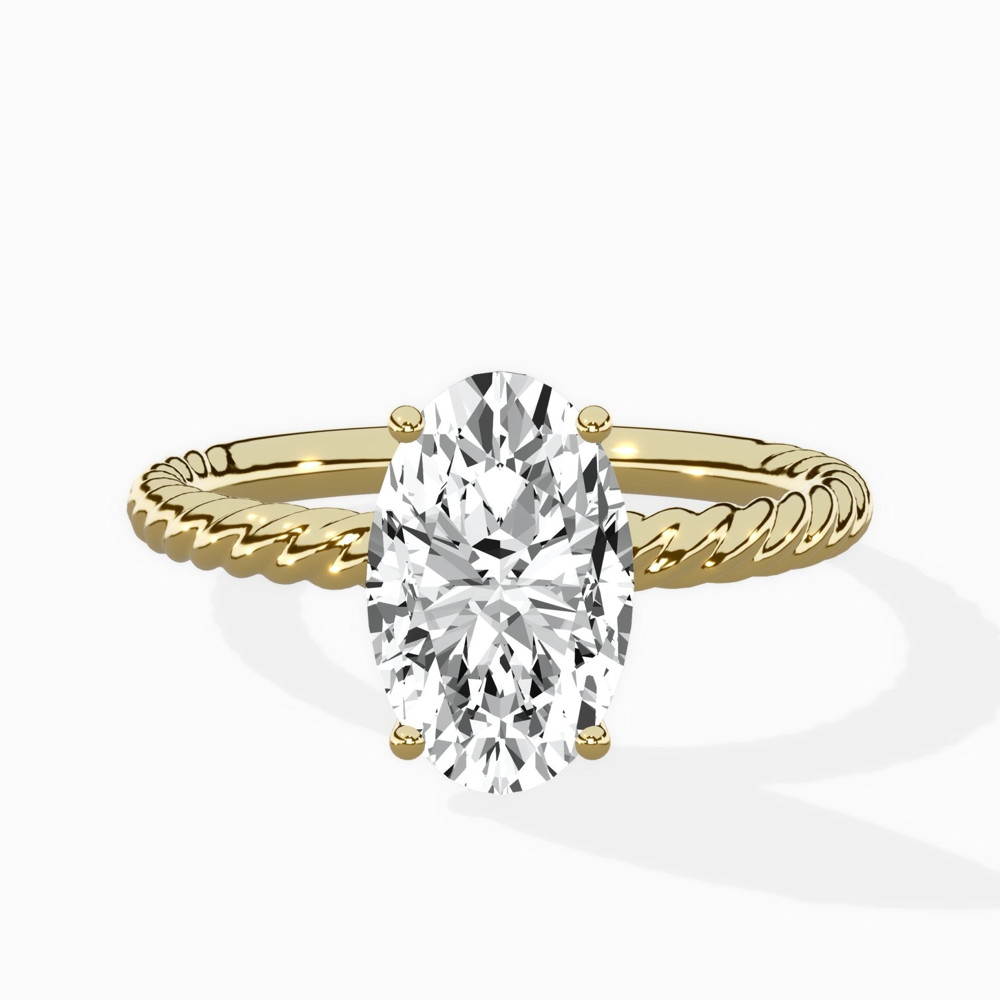 Petite Pave Band Solitaire Ring Engagement Ring - The Better Diamonds