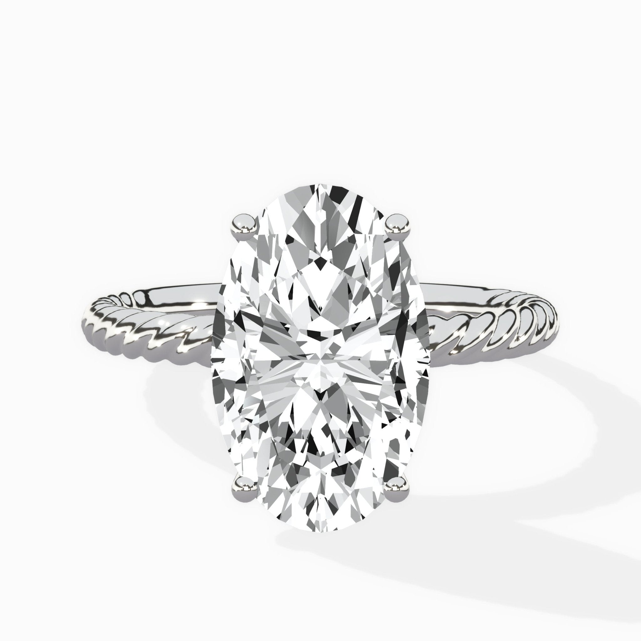 Petite Pave Band Solitaire Ring Engagement Ring - The Better Diamonds