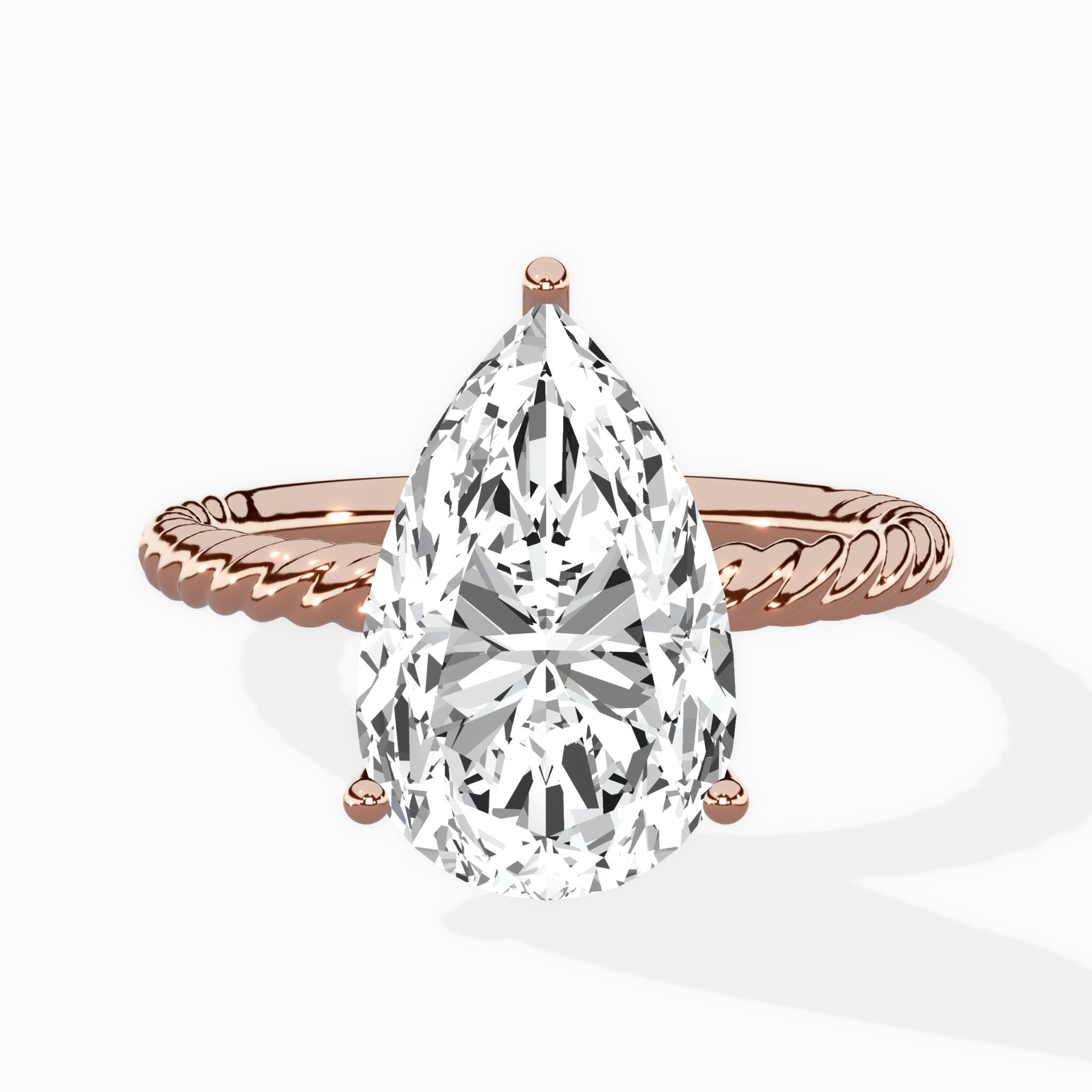 Petite Pave Band Solitaire Ring Engagement Ring - The Better Diamonds