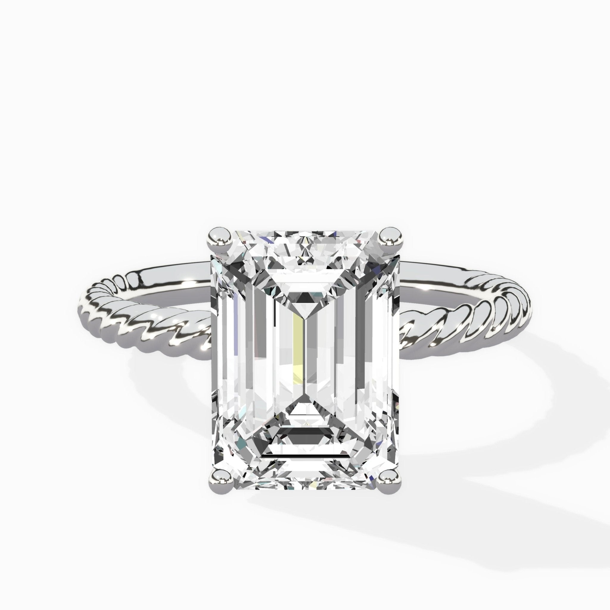 Petite Pave Band Solitaire Ring Engagement Ring - The Better Diamonds
