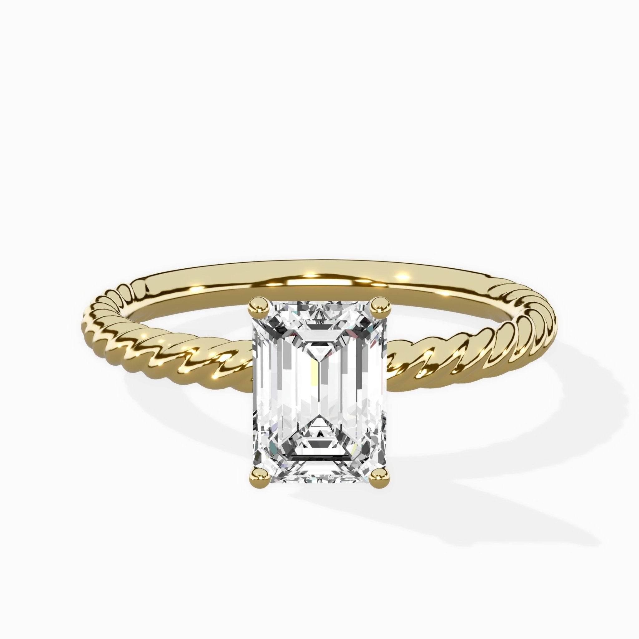 Petite Pave Band Solitaire Ring Engagement Ring - The Better Diamonds