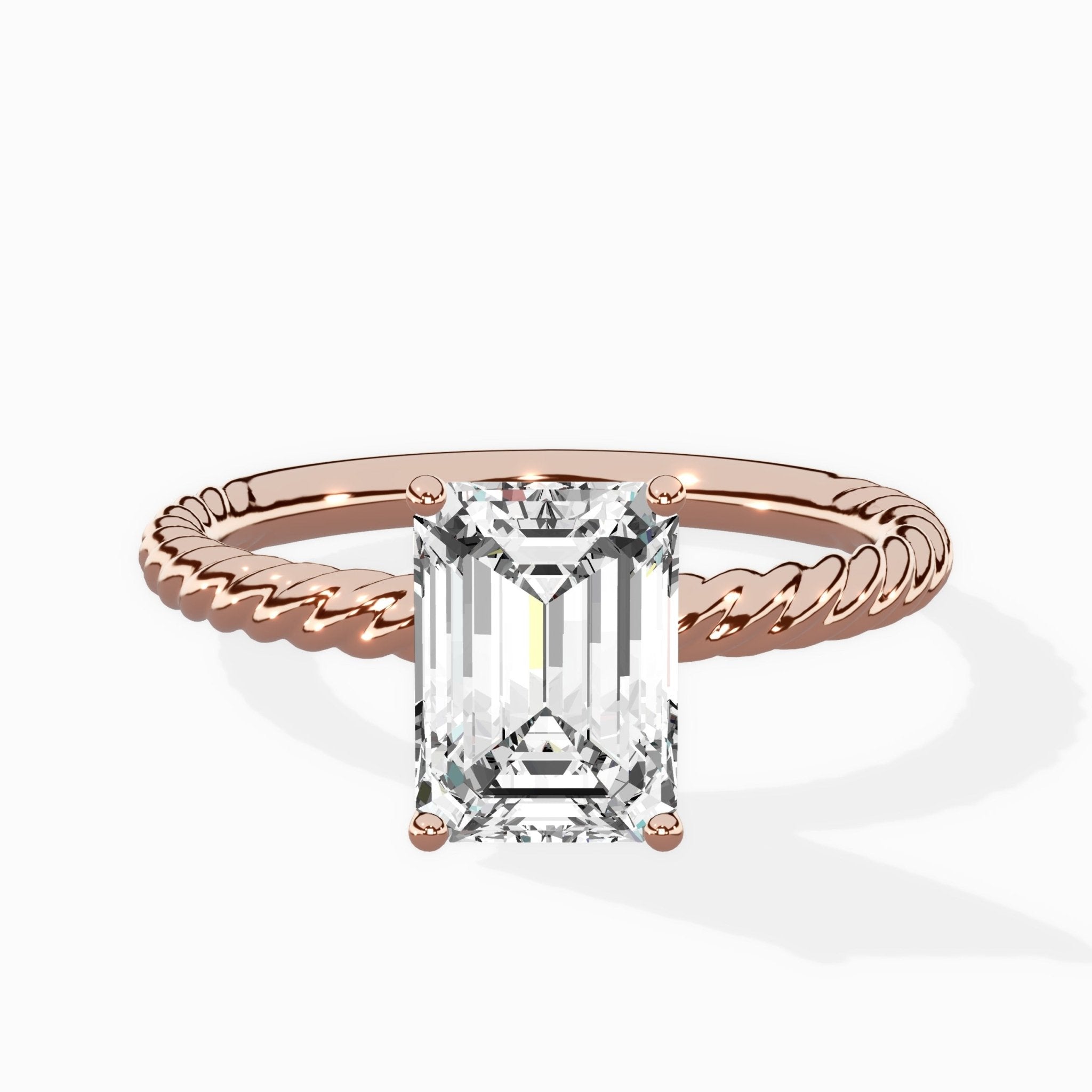 Petite Pave Band Solitaire Ring Engagement Ring - The Better Diamonds