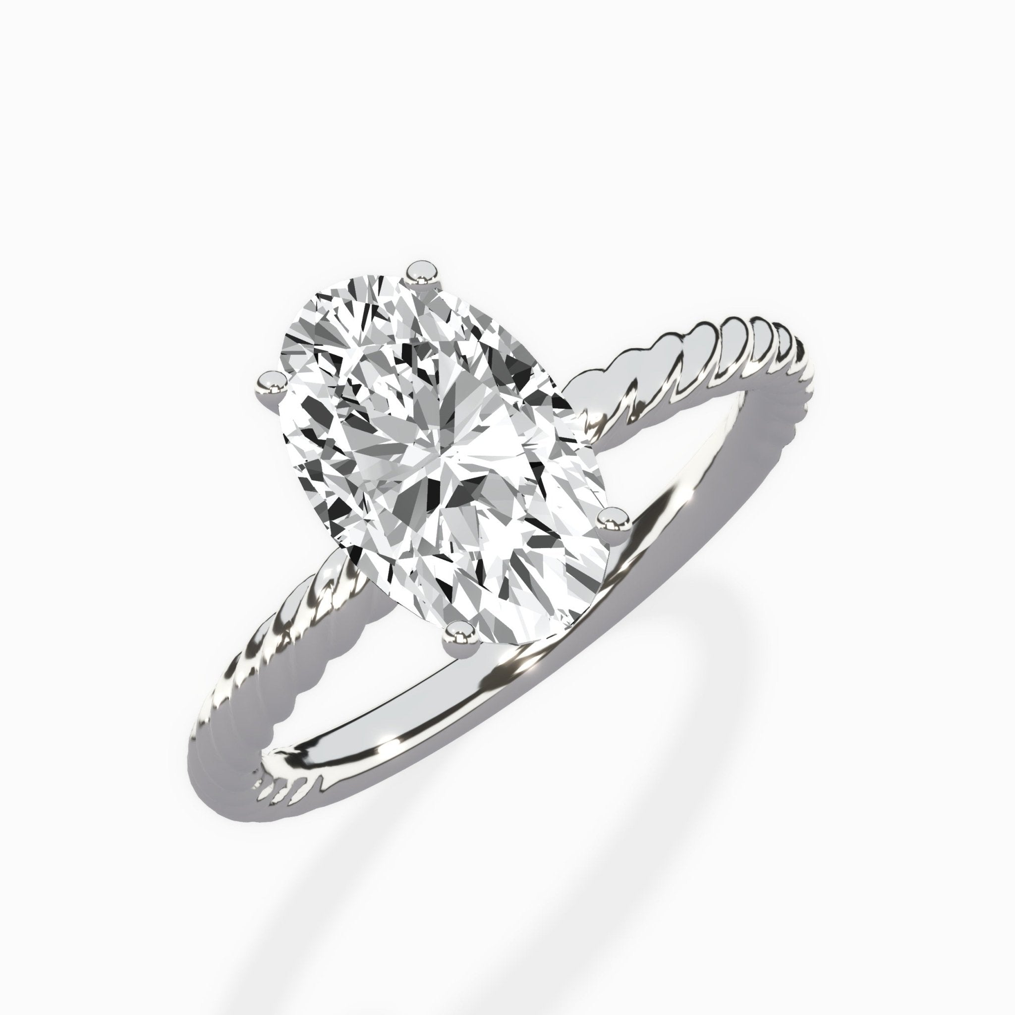 Petite Pave Band Solitaire Ring Engagement Ring - The Better Diamonds