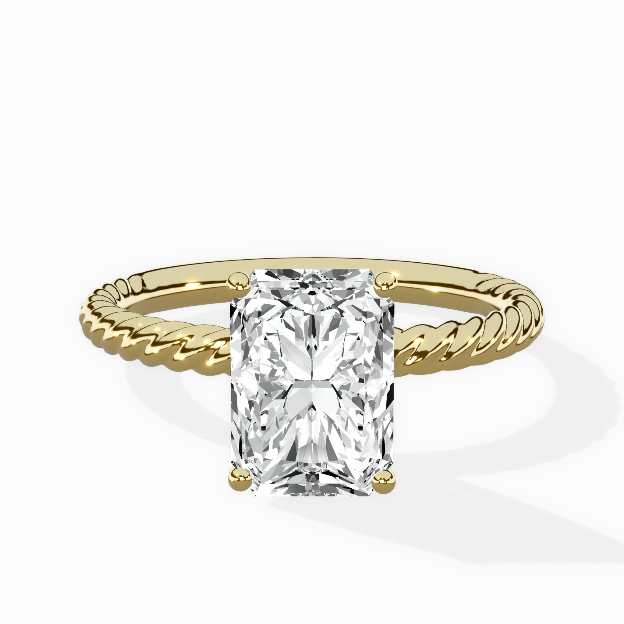 Petite Pave Band Solitaire Ring Engagement Ring - The Better Diamonds