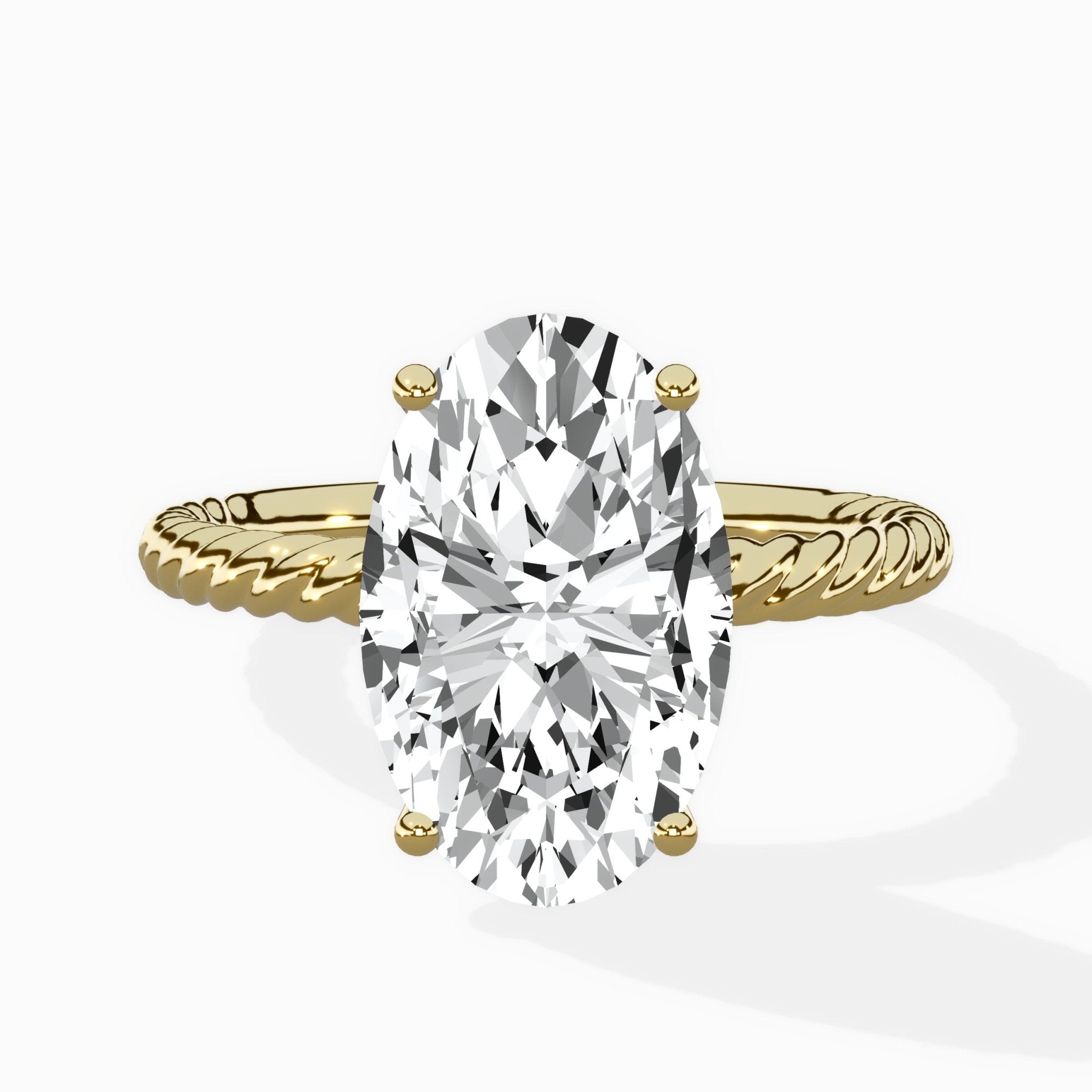Petite Pave Band Solitaire Ring Engagement Ring - The Better Diamonds