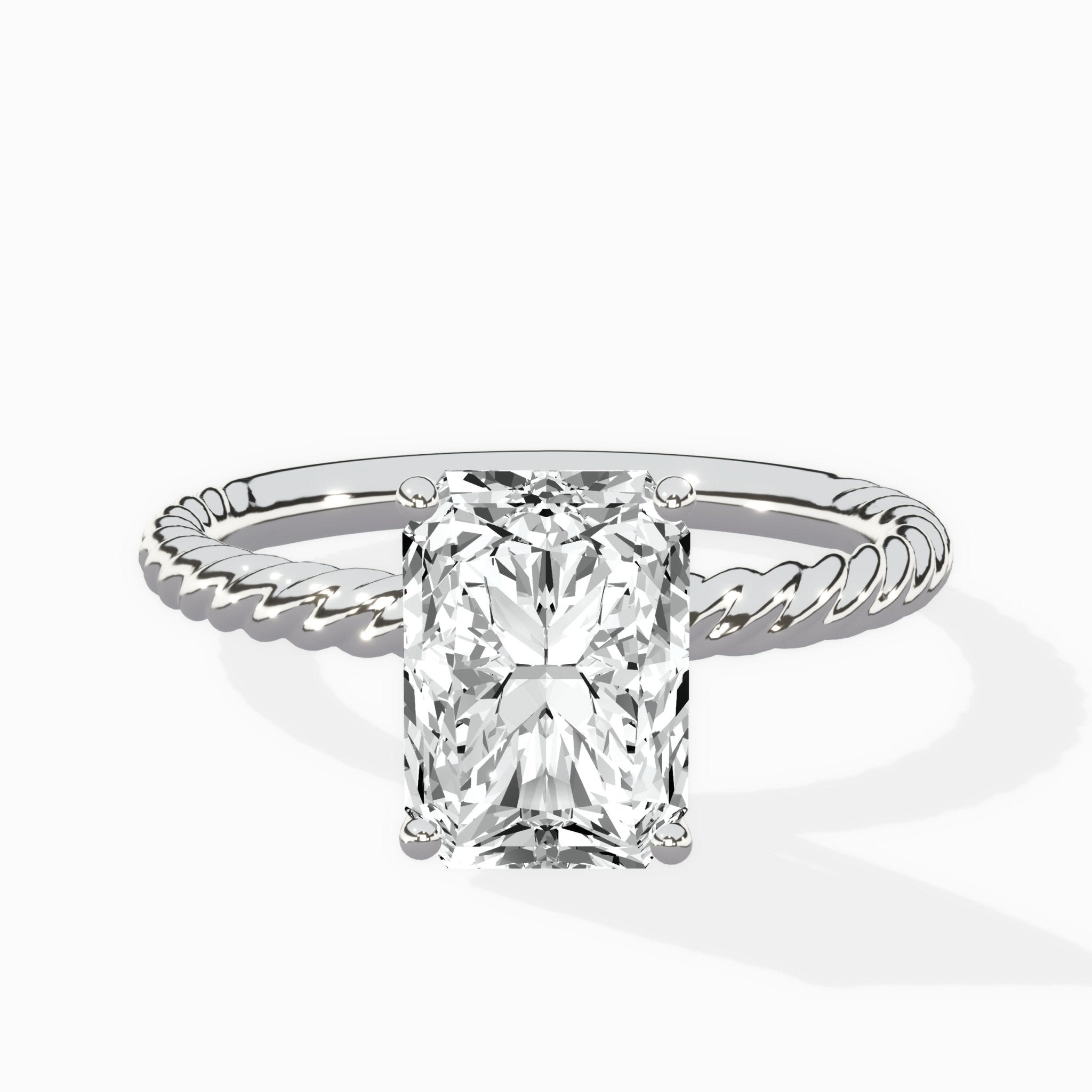 Petite Pave Band Solitaire Ring Engagement Ring - The Better Diamonds