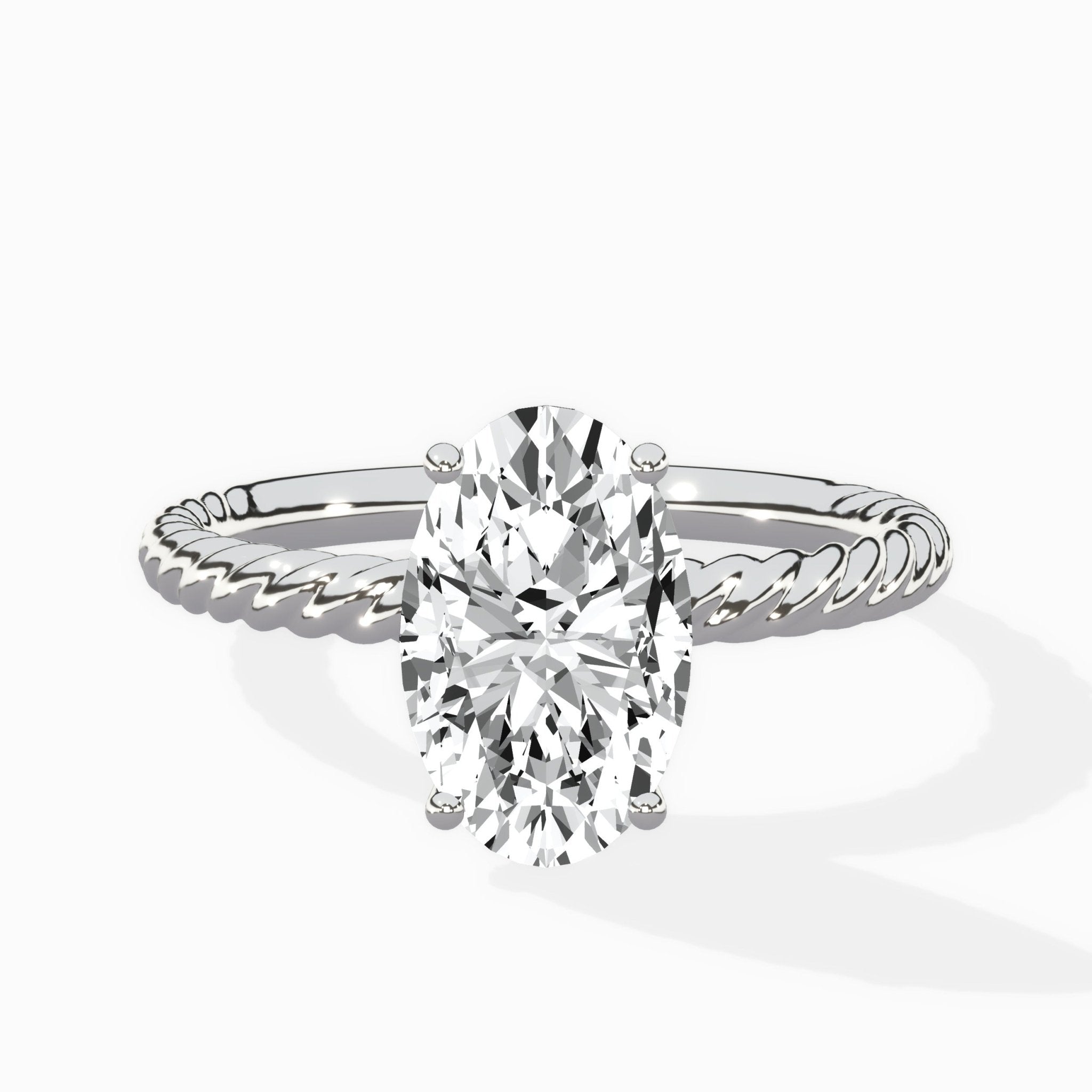 Petite Pave Band Solitaire Ring Engagement Ring - The Better Diamonds