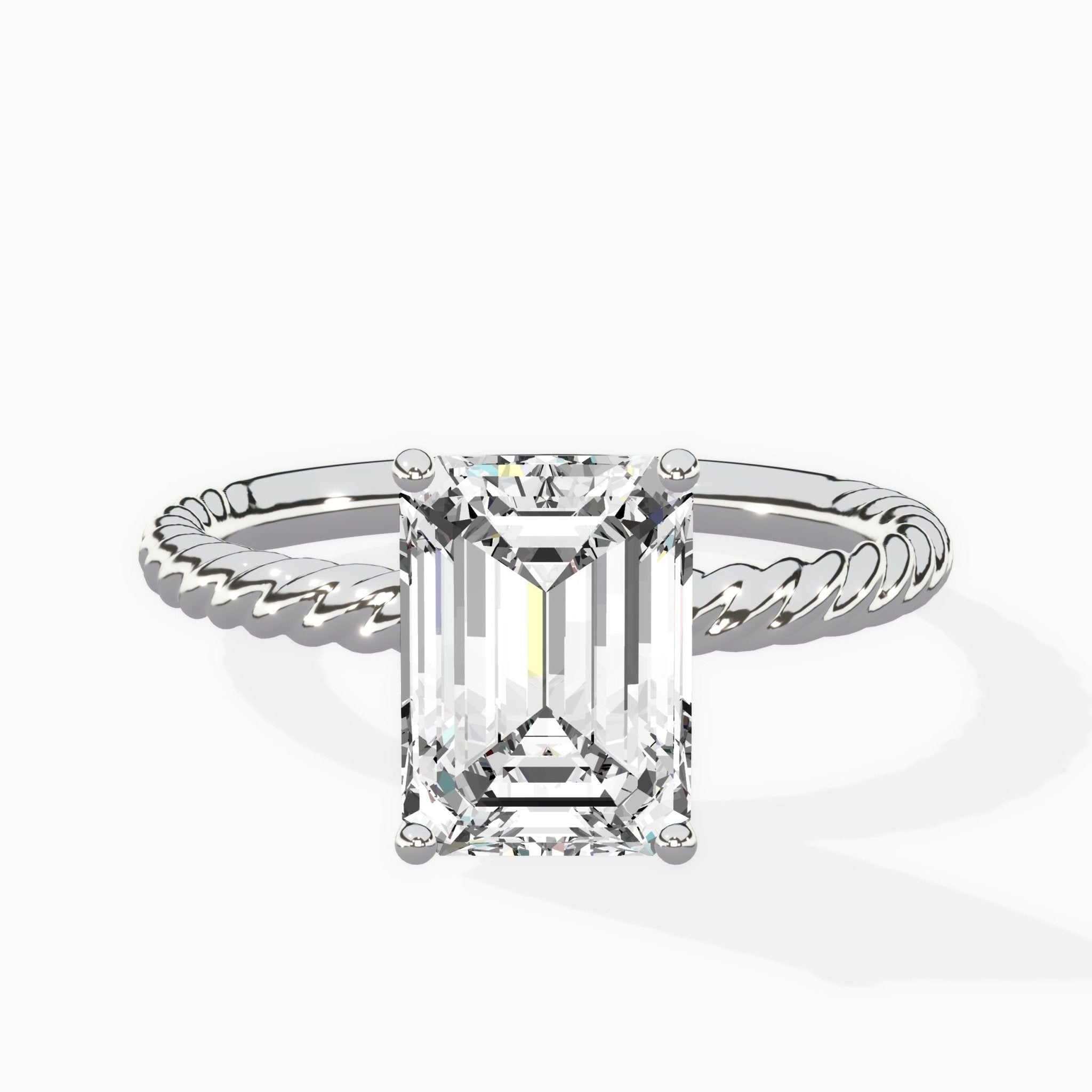 Petite Pave Band Solitaire Ring Engagement Ring - The Better Diamonds