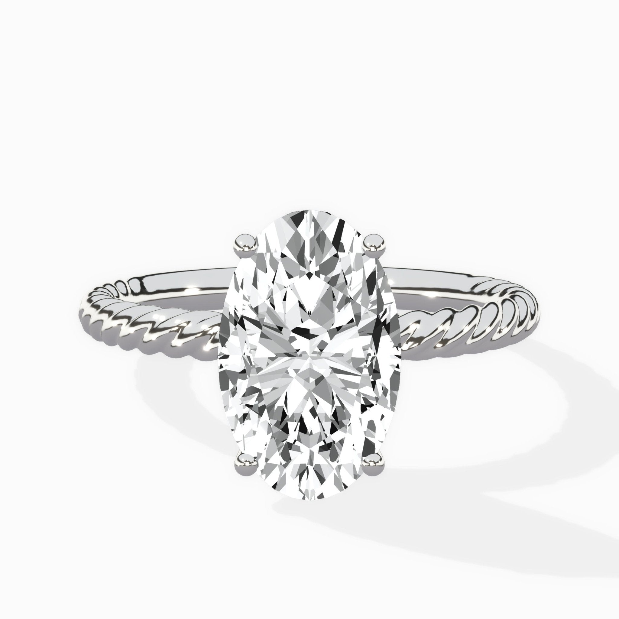 Petite Pave Band Solitaire Ring Engagement Ring - The Better Diamonds