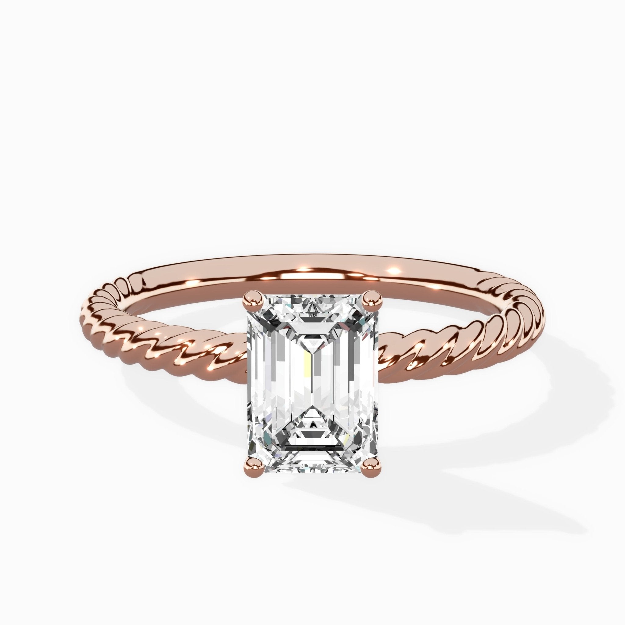 Petite Pave Band Solitaire Ring Engagement Ring - The Better Diamonds