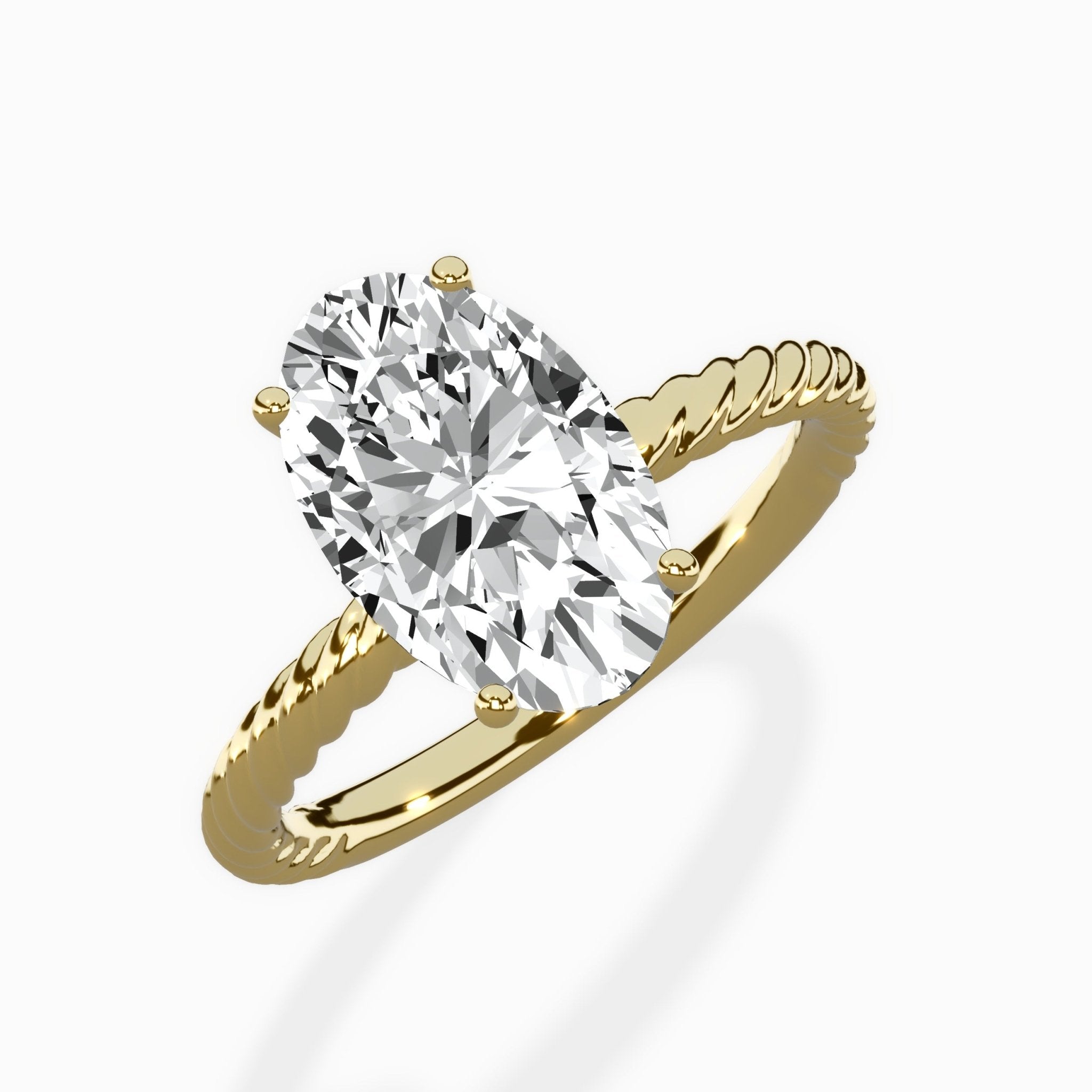 Petite Pave Band Solitaire Ring Engagement Ring - The Better Diamonds