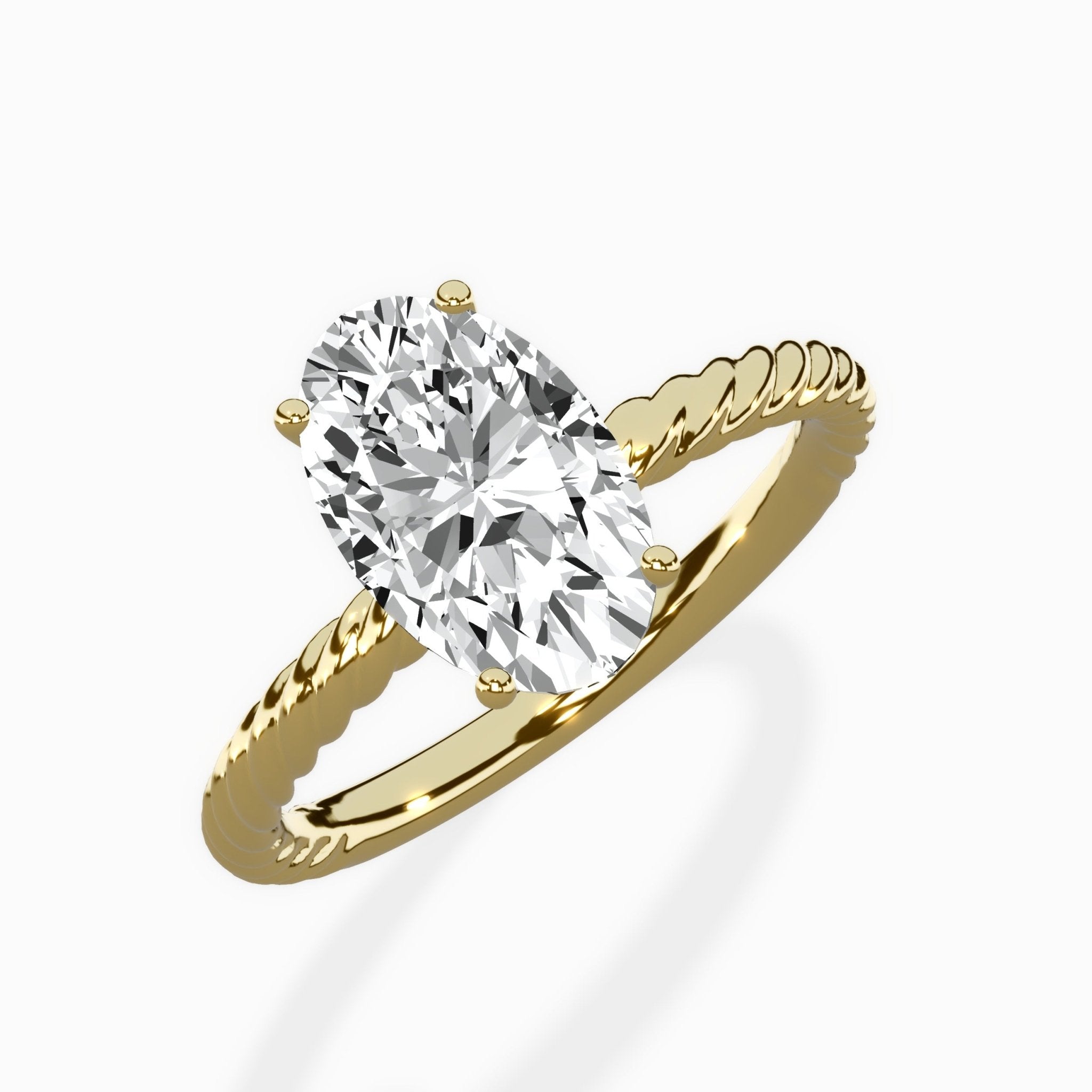 Petite Pave Band Solitaire Ring Engagement Ring - The Better Diamonds